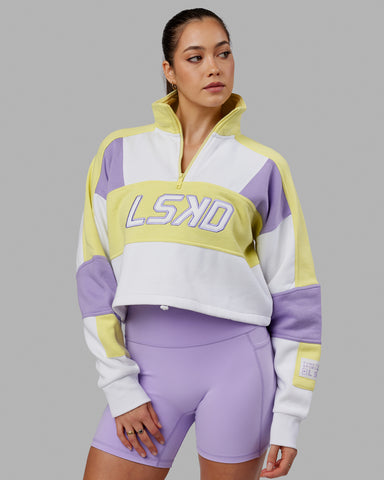 Slam 1/4 Zip Sweater (Yellow / Pale Lilac)