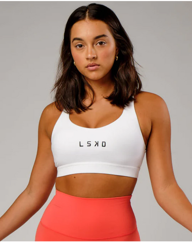 Rep Sports Bra (White-Black)